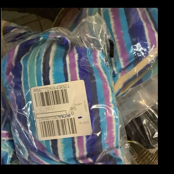 Kim Gravel Swimsuits For All Striped Blue and Purple Tankini Sz 14 - Picture 4 of 5